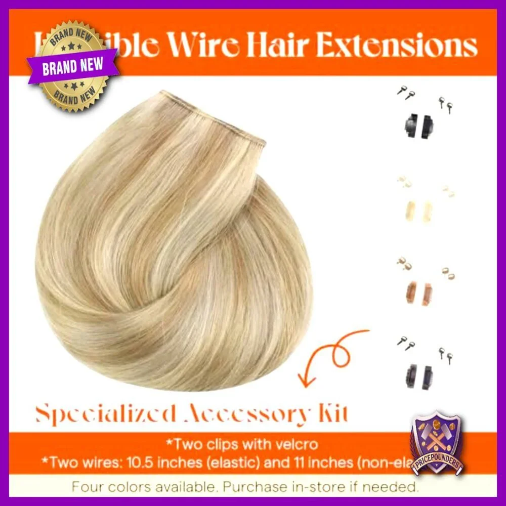 18 Inch Real Human Hair Extensions with Invisible Wire Clip-Ins